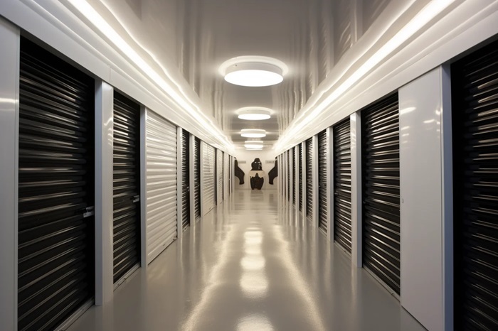 hallway with led light ceilings