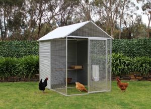 small steel chicken coop