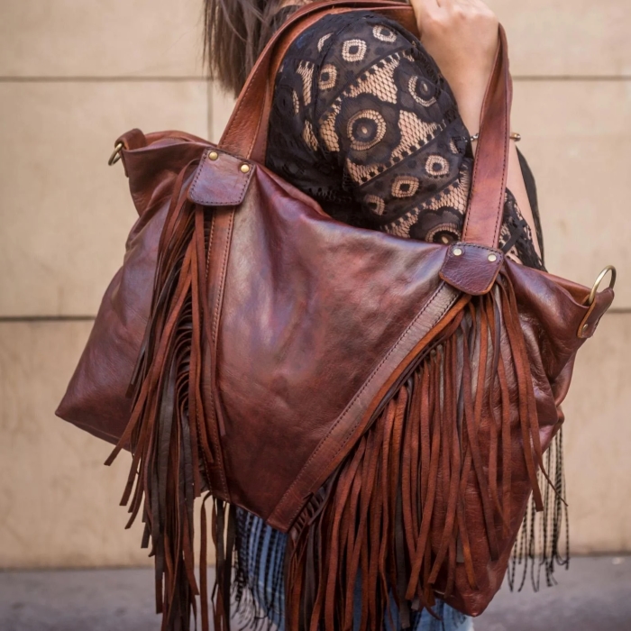 fringe leather bag