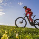 woman driving electric bike