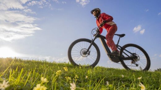 woman driving electric bike